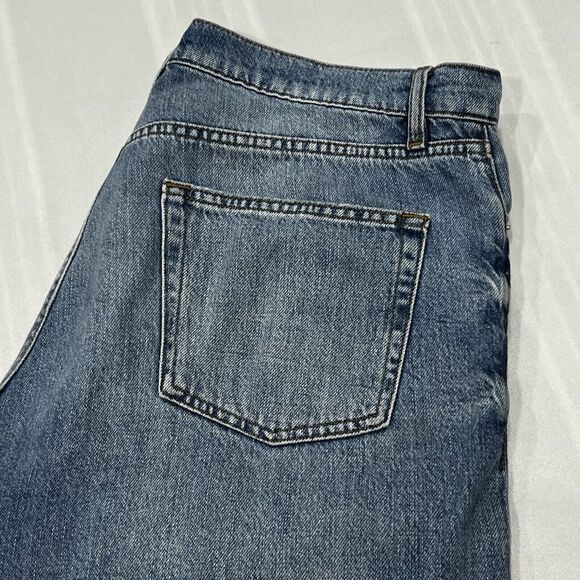 Frame Denim Jeans Blue Straight Medium Wash Distressed Le Slouch Sz 31‎ (38X29) - Picture 1 of 10